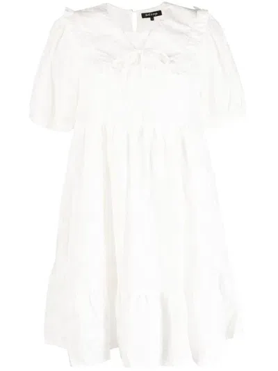 Tout A Coup Lace Peter Pan-collar Dress In Weiss