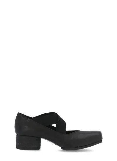 Uma Wang Leather Heeled Shoes In Black