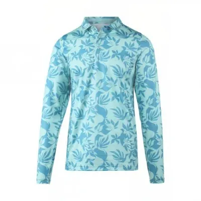 Uv Skinz Long Sleeve Performance Polo In Tropical Links