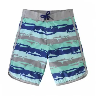 Uv Skinz Kids'  Retro Board Shorts In Shark Shiver