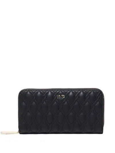 V73 Logo-lettering Quilted Wallet In Schwarz