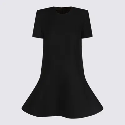 Valentino Black Wool Dress In Schwarz