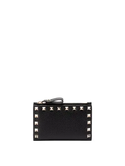 Valentino Garavani Rockstud Card Case In Nero