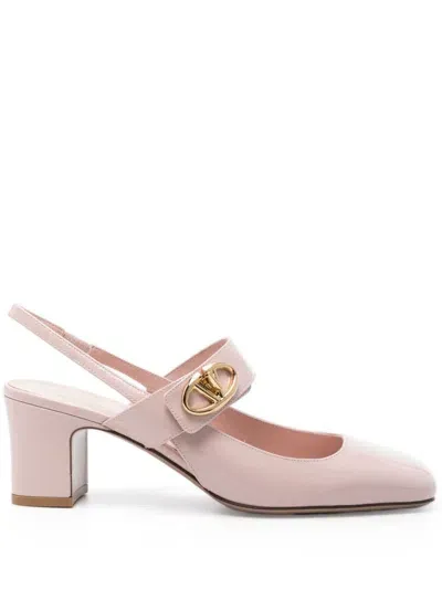 Valentino Garavani Leather Slingback Mary Jane Pumps In Pink