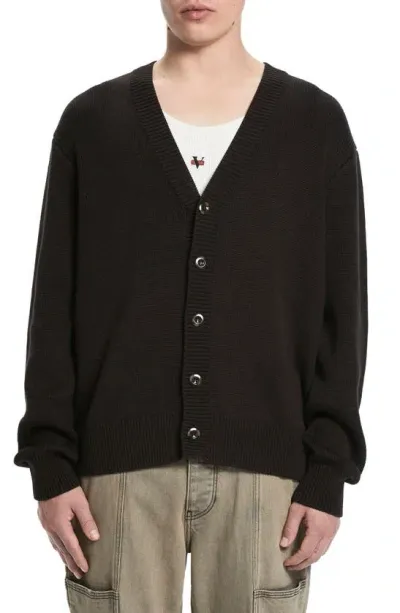 Vayder Mcfeely Cotton Cardigan In Smoke Brown