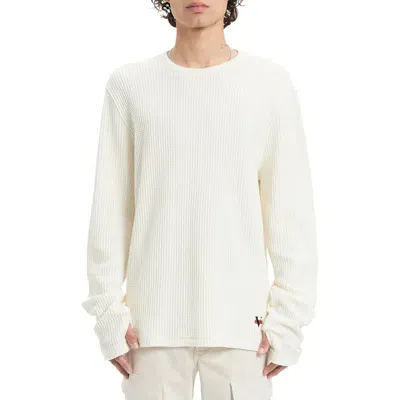 Vayder Veneto Oversize Long Sleeve Waffle T-shirt In White