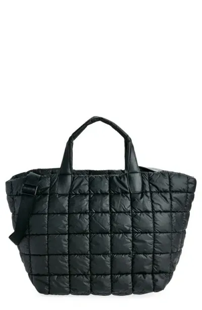 Veecollective Porter Water Repellent Quilted Weekend Bag In Matt Black