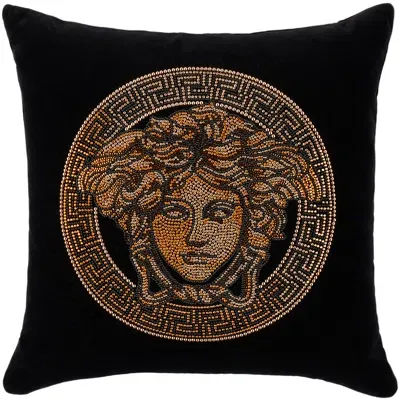 Versace Black Studded Icon Cushion In Z4800