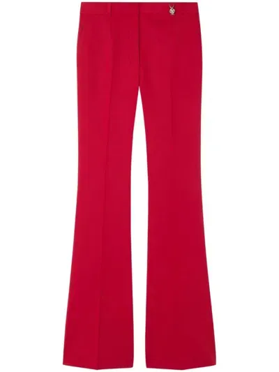 Versace Dv Grain-de-poudre Trousers In Red