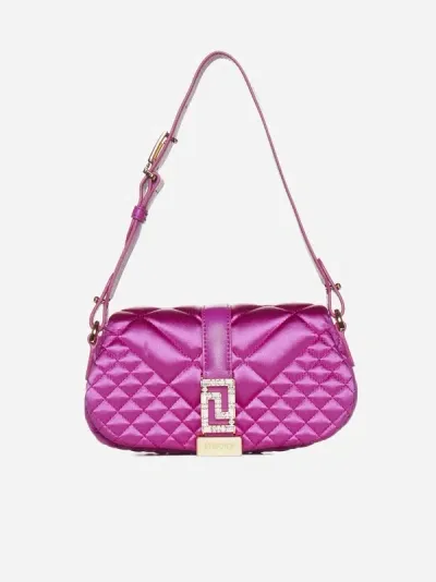 Versace Greca Goddess Satin Mini Bag In Fuchsia