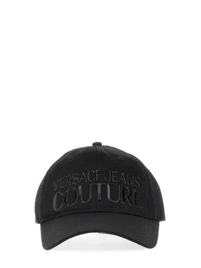 Versace Jeans Couture Baseball Hat With Logo In Black