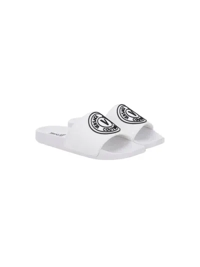 Versace Jeans Couture V-emblem Slides In White