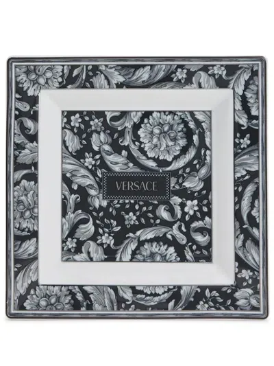 Versace Logo-print Tray In Schwarz