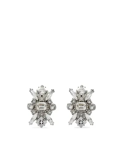 Versace Medusa-motif Crystal Earrings In Silver