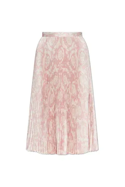 Versace Barocco-print Pleated Midi Skirt In Multi