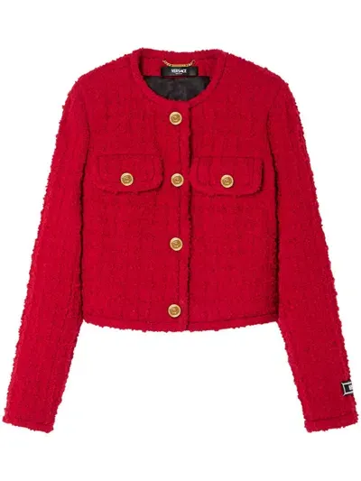 Versace Tweed-jacke In Red