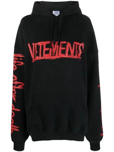 Vetements Worldtour Logo Hoodie In Black