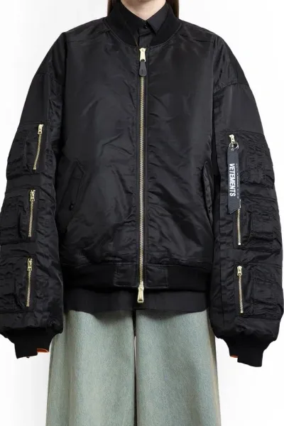 Vetements Zip-up Reversible Bomber Jacket In Multi