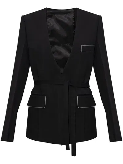 Victoria Beckham Belted Jacket In Black