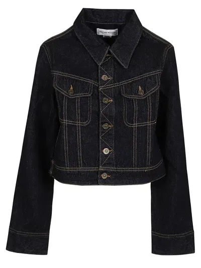 Victoria Beckham Cropped Denim Jacket In Black