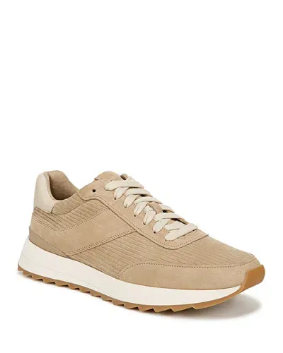 Vince Edric Corduroy Textured Suede Sneaker In Sand Trail