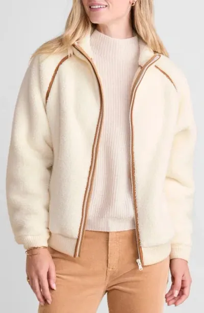 Vineyard Vines Fleece Zip-up Jacket In Marshmallow