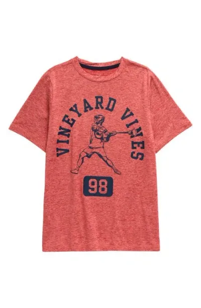 Vineyard Vines Kids' Lacrosse Prep League Performance Graphic T-shirt In Crab Shell