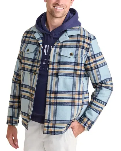 Vineyard Vines Plaid Shirt Jacket In Seacliff Blue