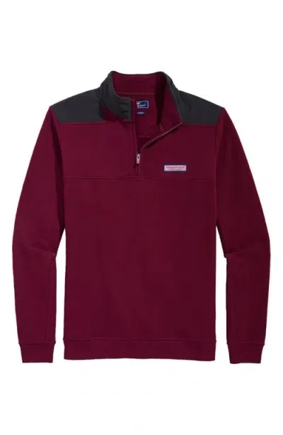 Vineyard Vines Professor Shep Half-zip Sweatshirt In Crimson