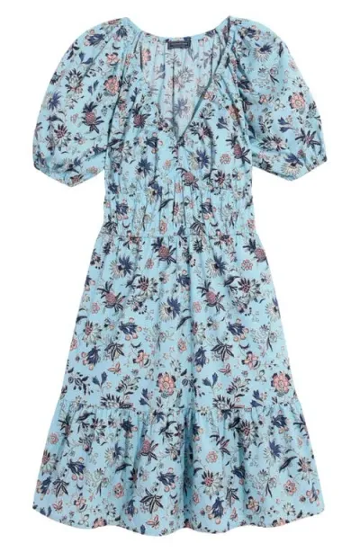 Vineyard Vines Puff Sleeve Poplin Sundress In Paisley Floral-cape