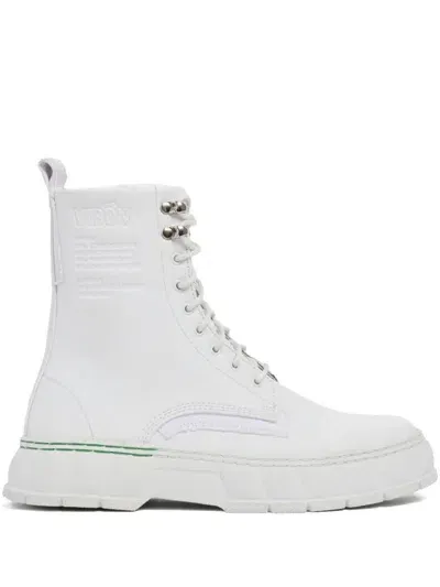 Viron Lace-up Ankle Boots In White