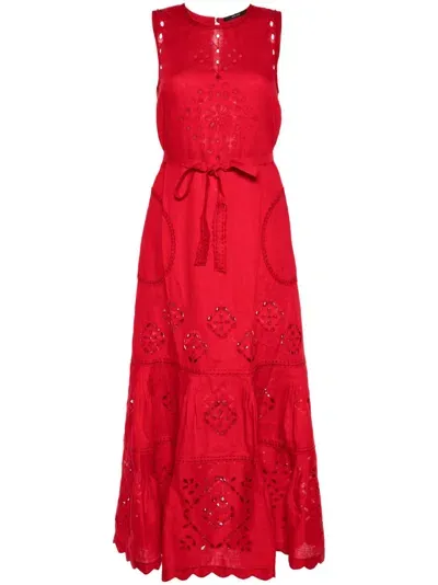 Vita Kin Karry Linen Maxi Dress In Rot