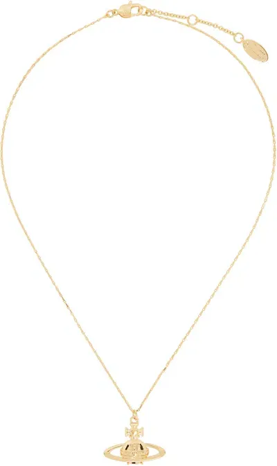 Vivienne Westwood Gold Suzie Pendant Necklace In Gray