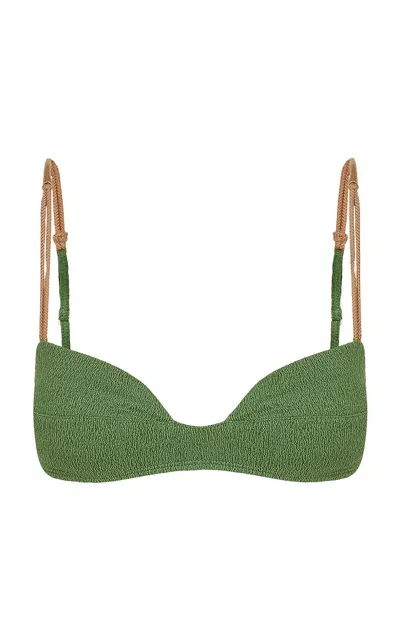 Vix X Bianca Brandolini Firenze Mandy Amelia Hardware-detailed Bikini Top In Green