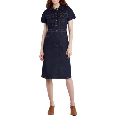 Wash Lab Denim Emma Denim Shirtdress In True Indigo