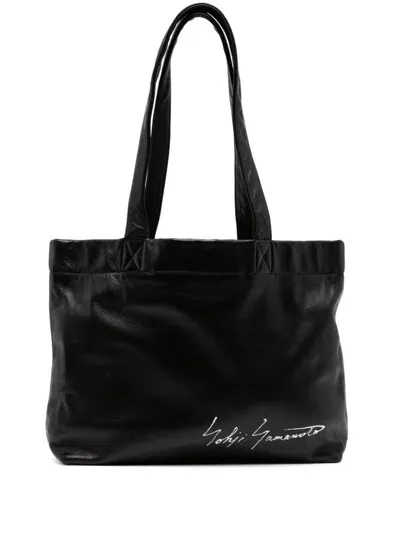 Yohji Yamamoto Logo-print Tote Bag In Black