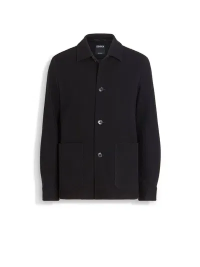 Zegna Alpe Cashmere-blend Chore Jacket In Black