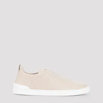 Zegna Triple Stitch Sneakers In Natural