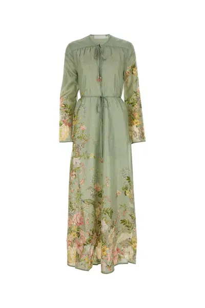 Zimmermann Waverly Billow Maxi Dress-2 Nd  Female In Light Green