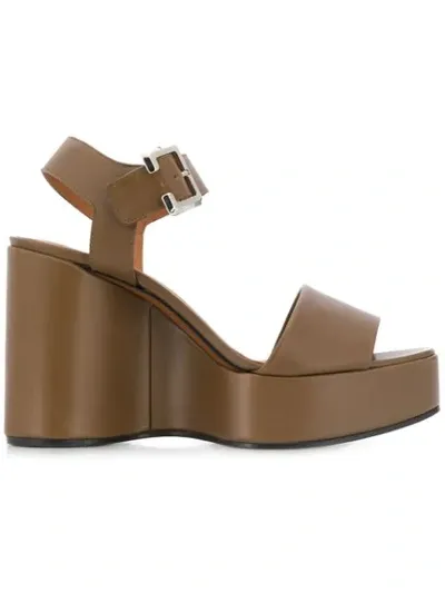 Clergerie Wedge Sandals In Brown