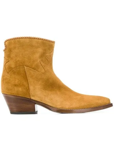 Sartore Cuban Heel Boots In Brown