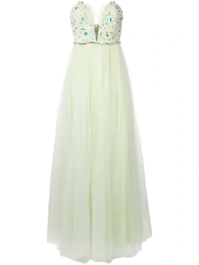 Rhea Costa Embellished Corset Gown In Green