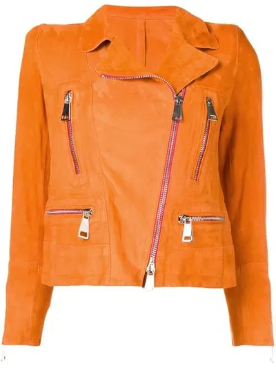 Sylvie Schimmel Metro Leather Jacket In Orange