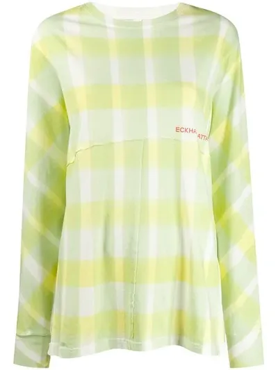 Eckhaus Latta Check Print Top In Yellow