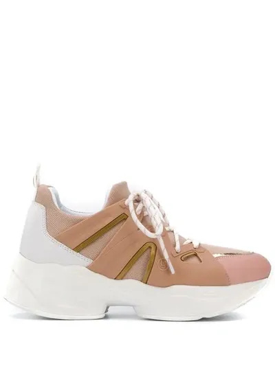 Liu •jo Chunky Sole Panel Sneakers In Neutrals