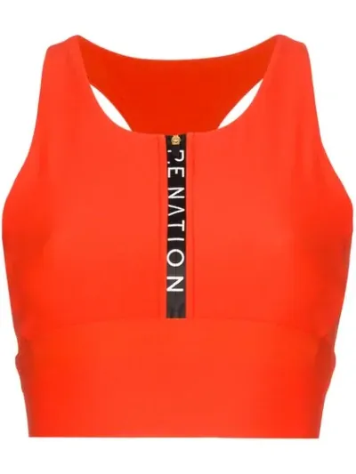 P.e Nation Straight Fire Sports Bra In Red