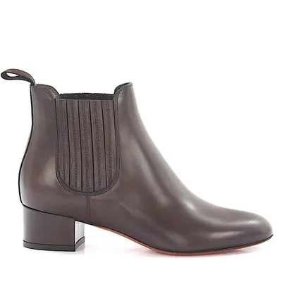 Santoni Ankle Boots Calfskin Smooth Leather Brown