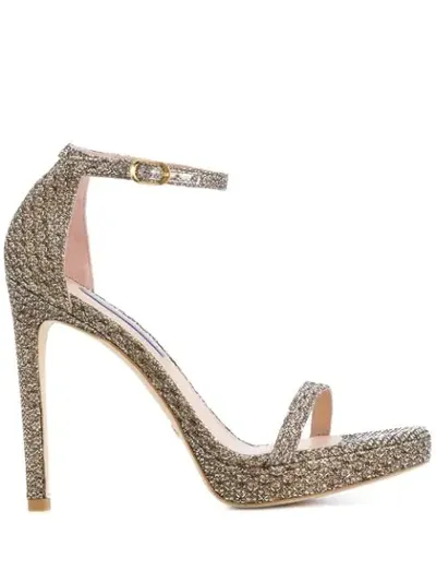 Stuart Weitzman Stiletto Sandals In Gold