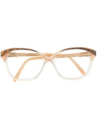 Pre-owned Saint Laurent 1990s Round Frame Glasses In Neutrals