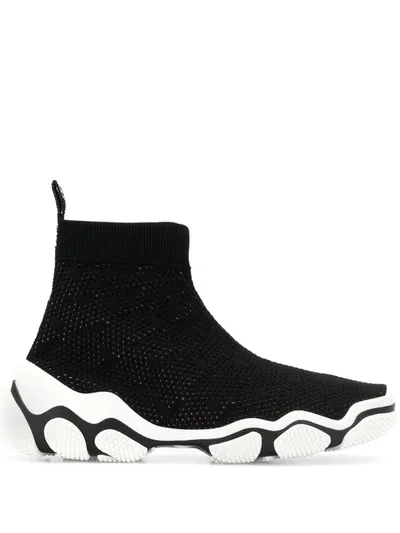 Red Valentino Black Fabric Sneakers Running Sock